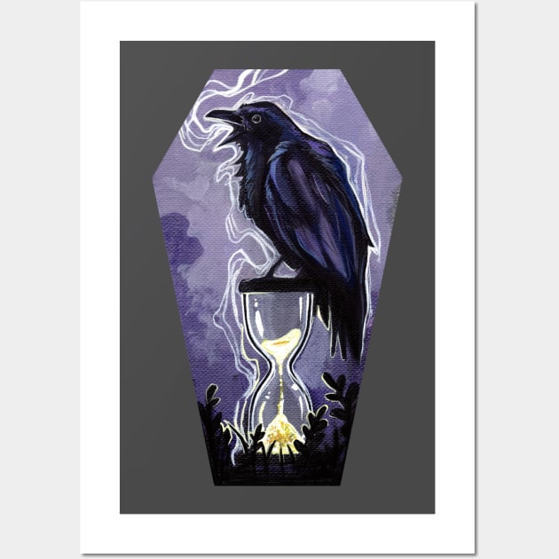 Raven and the Sands of Time Coffin Wall Art by BiancaRomanStumpff